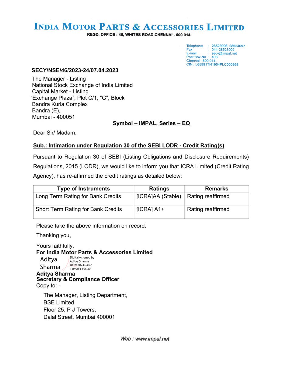 India Motor Parts Share Price Live, Live Stock Updates, Views, News