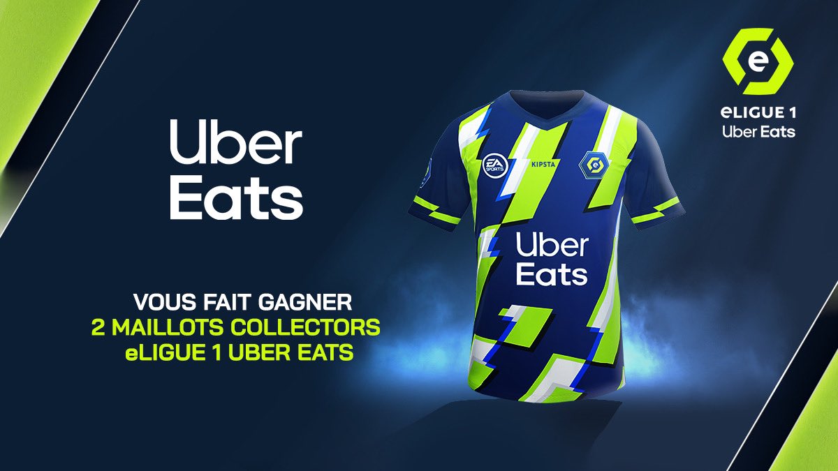 _eLigue1's tweet photo. Notre partenaire titre, @ubereats_fr, vous offre deux des 💯maillots collector de l’#eLigue1UberEats 💥
 
Pour tenter de le remporter :
✔️ RT + Follow @ubereats_fr &amp; @eLigue1UberEats 
✔️ Indique en commentaire ton club de cœur https://t.co/0sMPeVXOQY