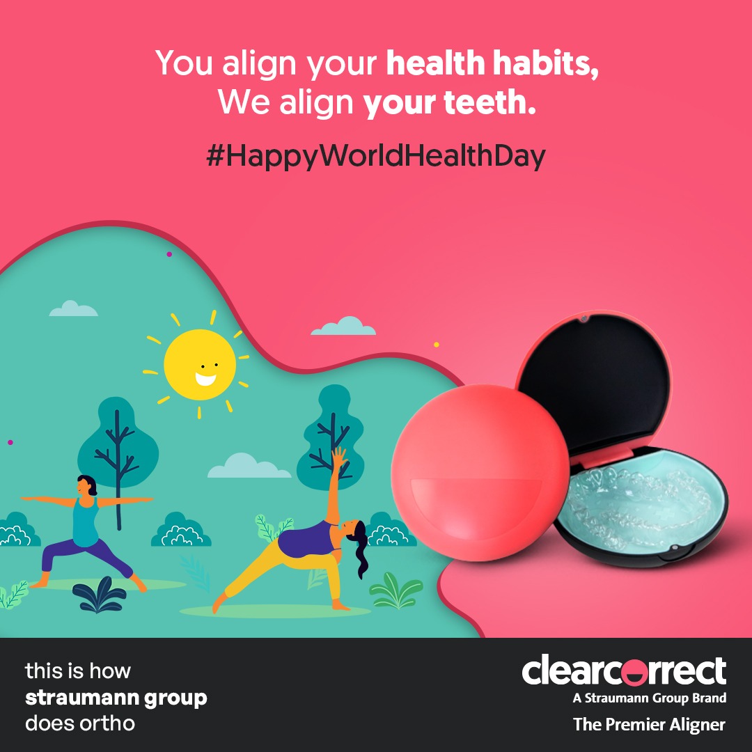 ClearCorrectIN's tweet photo. Team ClearCorrect wishes you all a Happy #WorldHealthDay.
#ClearCorrectIndia #ClearCorrectIn #StraumannGroup #Smile #Aligners #Ortho https://t.co/ZJaBSsX159