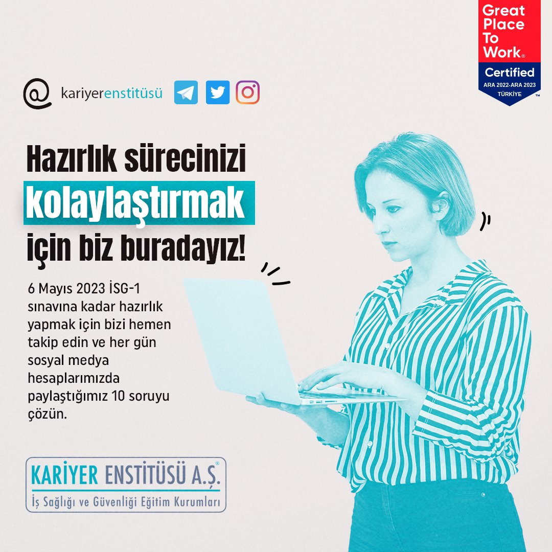 Yeni_Meslegim's tweet photo. Tüm Sosyal Medya Hesaplarımızda Her Gün  Soru Paylaşıyoruz!

📍 TELEGRAM:
▶ https://t.co/FXeSsGZSZp (İş Güvenliği Uzmanlığı Aday grubumuz)
▶ https://t.co/61Z9uxHfVl (İYH ve DSP Grubumuz)

📍TWİTTER
▶ https://t.co/8sDlzpqoDT

📍 İNSTAGRAM
▶ https://t.co/y8dDgAS1Ac

#Sınav https://t.co/XGvYXN4qFC