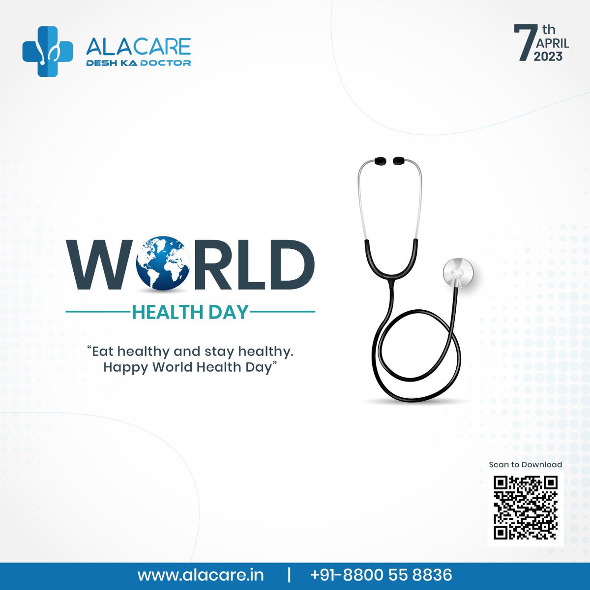 The greatest gift you can give to your family and the world is a healthy you.
We never value our health until we lose it. Don’t let that happen to you take care of your health. Happy World Health Day to you.
#WorldHealthDay2023 #deshkadoctor #alacare #healthiswealth
