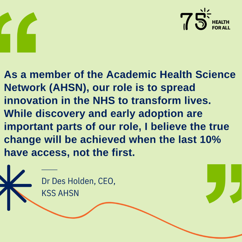 Today is World Health Day. Our CEO, Dr Des Holden shares his perspective on this year’s theme #HealthForAll &amp; explains why #accessibility, #neighbourhoods, #networks and #co-design are crucial aspects of unlocking good future health for everyone, regardless of background #WHO75