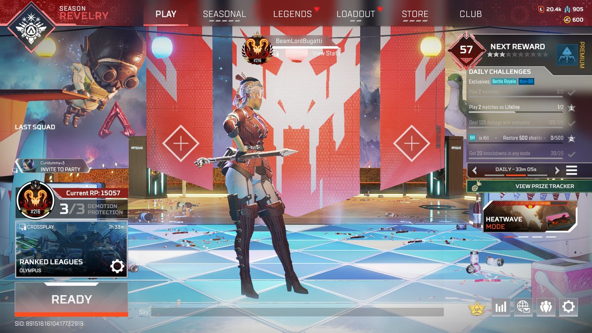 HisWattson's tweet photo. I frickin did it. Solo Queue from Rookie to Apex Predator in 182 games without using Armor @PlayApex https://t.co/9AgbgovlI0