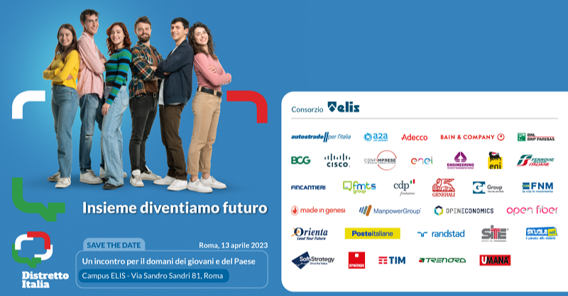 GruppoTIM's tweet photo. Uniamo le forze insieme ad altre grandi aziende italiane per il futuro lavorativo dei giovani. Con #DistrettoItalia, il progetto per formare e avviare al lavoro 10mila tecnici e figure professionali, che sarà presentato il 13 aprile al @centroELIS.
#InsiemeDiventiamoFuturo