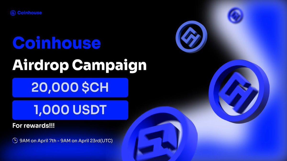 New airdrop: Coinhouse (CH)
Total Reward: $20,000 worth of CH &amp; USDT
Rate: ⭐️⭐️⭐️⭐️
Winners: 5,000 Random, 1,000 FCFS &amp; Top 20
Distribution: within a week after ends

Bot Airdrop Link: t.me/CoinhouseExcha…

#Airdrop #Airdrops #Airdropinspector #Coinhouse #CH #USDT #Bitcoin