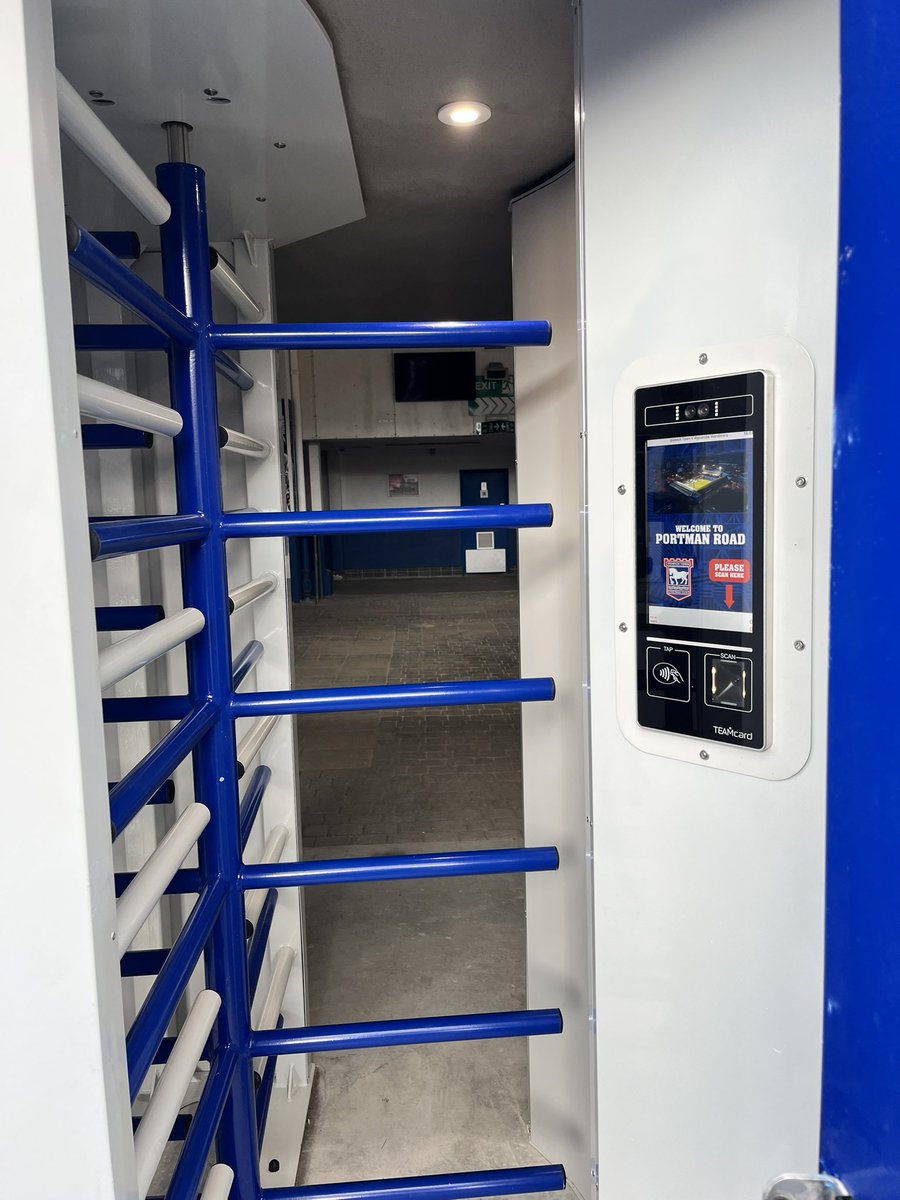 Connorbennett10's tweet image. ‘Premier League Standard’

Heads up #ITFC Fans. 

Some new turnstiles have been installed at Portman Road, at the back of Sir Alf, ahead of a sell out for @IpswichTown. 

Tune into @BBCSuffolk W @WayneBavinShow after 11.30 to find out all about them…