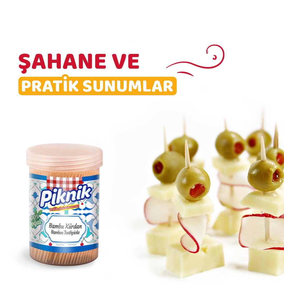 Küçük atıştırmalıklar, şahane sunumlar.
Piknik Bambu Kürdan ile misafirlerinize lezzetli atıştırmalıklar hazırlayabilir, pratik bir şekilde sunabilirsiniz.

#Piknik #PratikÇözümlerSunar #Kürdan