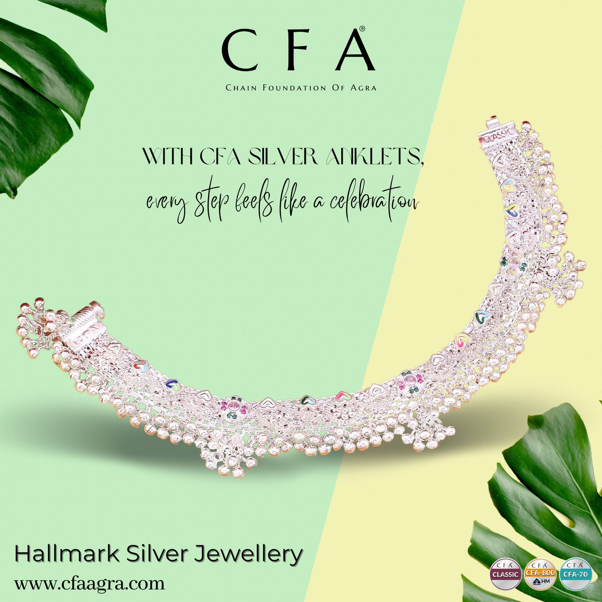 Feel the breeze and add some shimmer to your step with a silver anklet.

#cfaagra #indianjewellery #handmadejewellery #silver #designerjewellery #silveranklet #traditionaljewellery #handcrafted #jewellerylover #ethnicjewellery #silverwholesale #silverdesign ##localbrand #