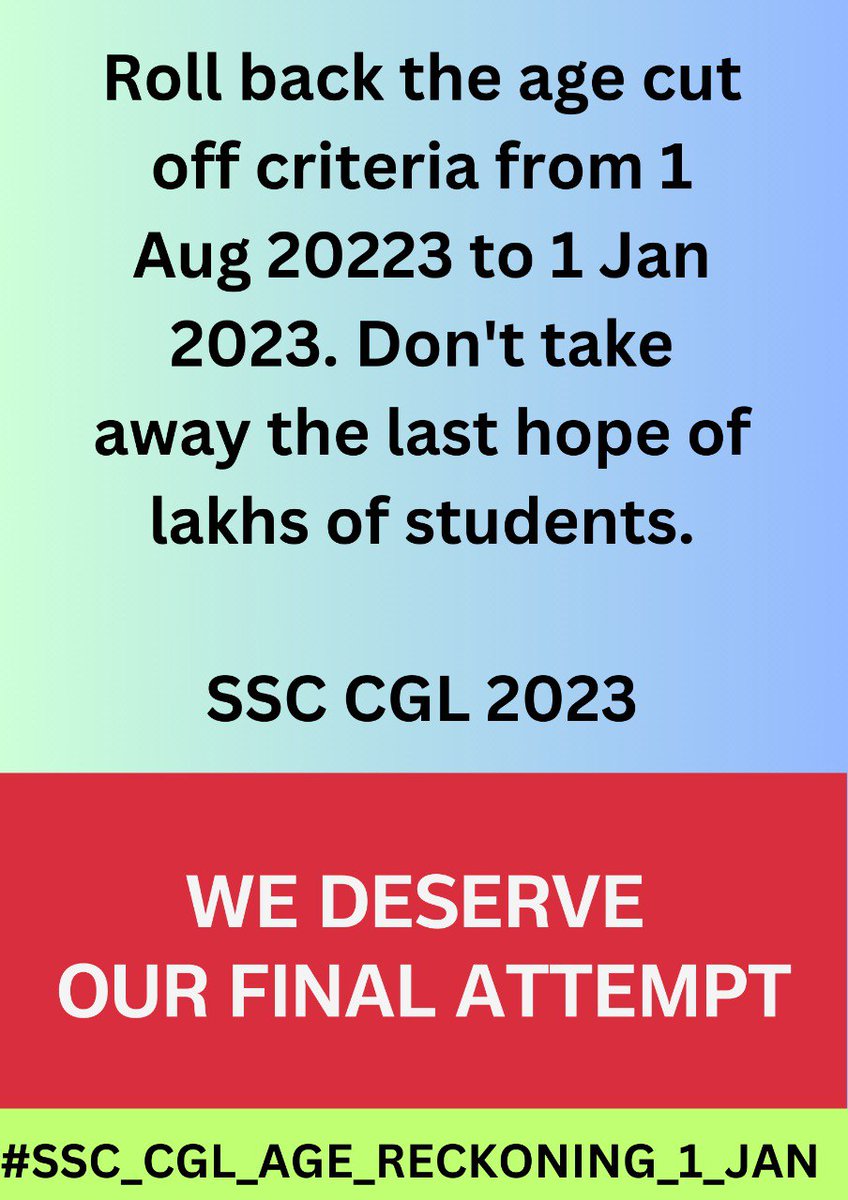 B15094Up's tweet photo. #SSC_CGL_AGE_RECKONING_1_JAN https://t.co/oI70GngIDO