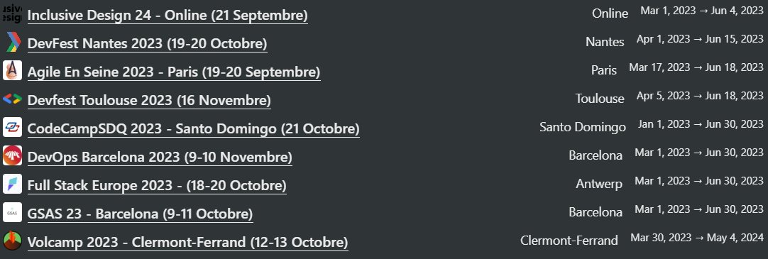 🚨On a dénombré 44 #cfp ouverts en ce moment 😮 !!!

Tu peux tous les retrouver sur notre site🌏 pour postuler directement👉👉👉 craftsrecords.org