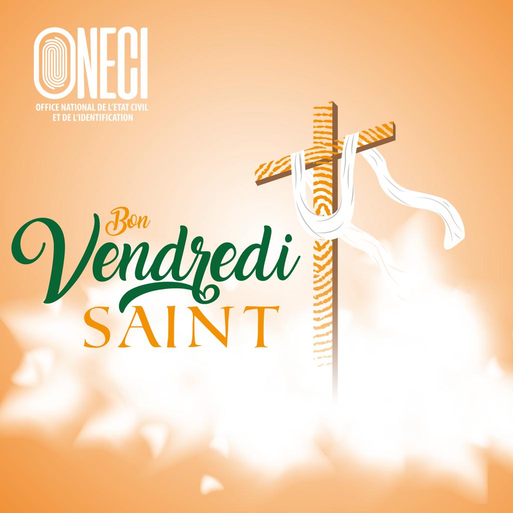 Oneci_ci's tweet photo. L'ONECI souhaite à toute la communauté chrétienne un BON VENDREDI SAINT.

#CIV225 #CIV
#ONECI 
#VENDREDI_SAINT https://t.co/uD1YODatnU