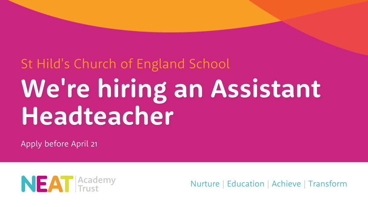 NEATschools's tweet photo. There's still time to apply for the role of Assistant Headteacher. Find out more and apply here: https://t.co/1eiHgkl70L #AssistantHead #TeachingJobs https://t.co/yHsCU7Jl4q