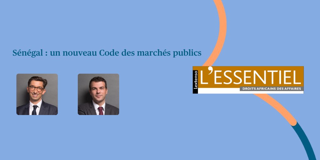 Le #Sénégal a promulgué un nouveau Code des marchés publics.
Retrouvez l'article de <a href="/borismartor/">MARTOR BORIS</a> et @rafweiss1 dans le numéro 4 d'avril 2023 de l'Essentiel Droits africains des Affaires (accès abonnés) <a href="/Lextenso_ed/">Lextenso</a> 
#achatpublic
urlz.fr/lidU