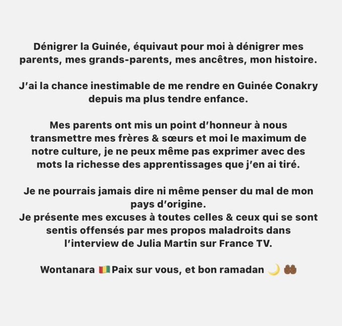 "La Guinée est un pays pauvre qui n'a pas le FCFA" / Le rappeur Black M présente rapidement ses excuses