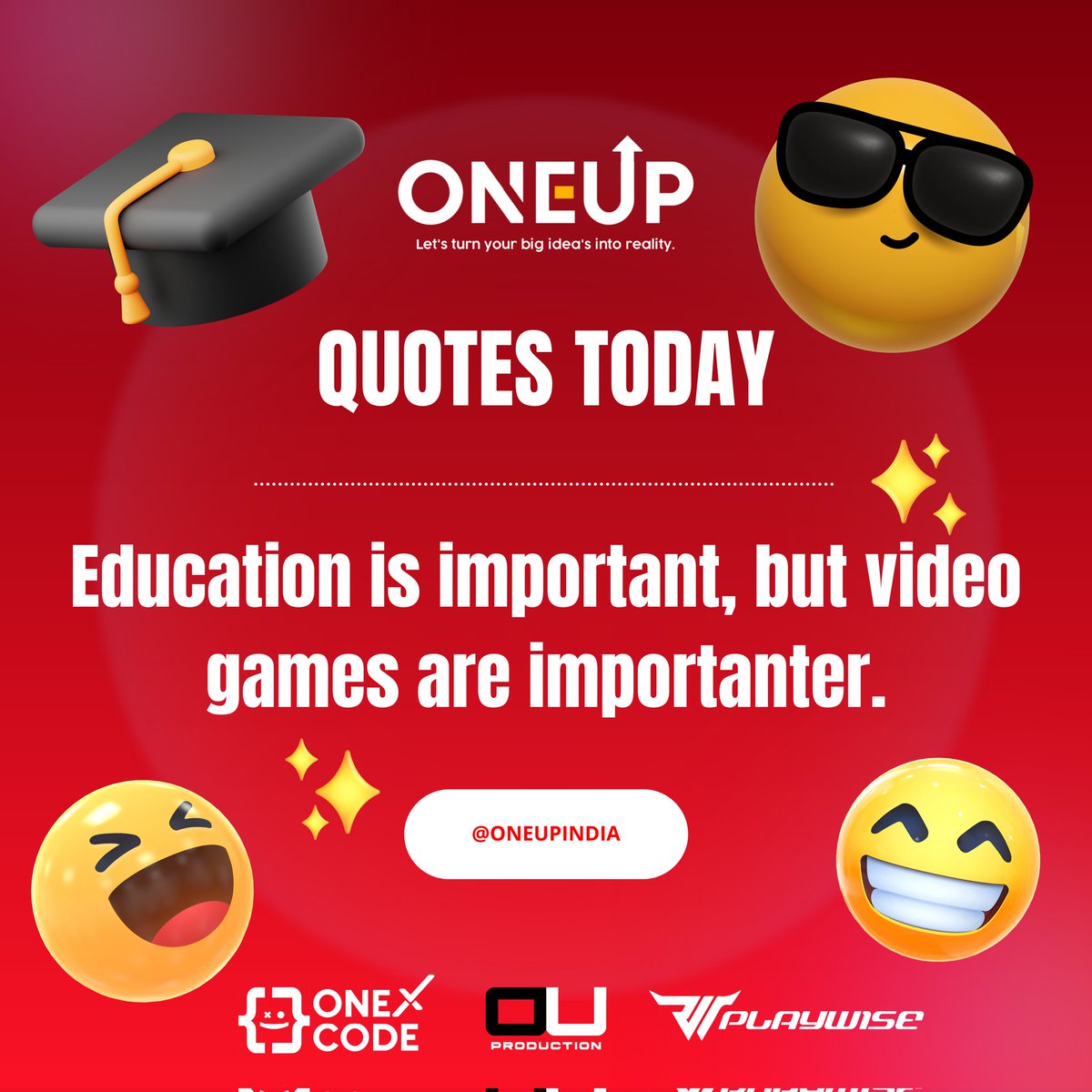 oneupindiaa's tweet photo. POV : When Your Study Is Important 😜 But Video Games Are More Importanter To You 😆

Follow us @oneupindia for even more exciting updates, tips, and tricks on how to level up your life!

#gaming #education #videogames #gamingmemes #gamingislife #educationaltoys https://t.co/O524u1mpUf