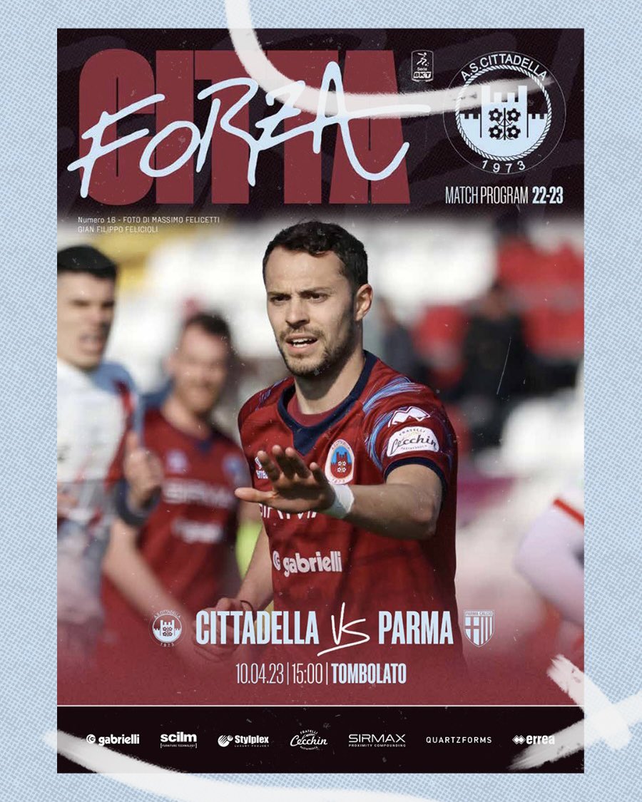 ascittadella73's tweet photo. Lunedรฌ al Tombolato!
Match Program | https://t.co/PckXjkhnO2
#CitPar #ForzaCitta https://t.co/jr8m0EH2yn