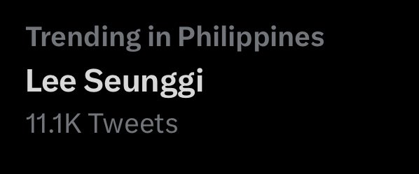 #LeeSeungGi trending with 11.1K tweets 🔥 Congratulations to Seunggi and Dain 💒