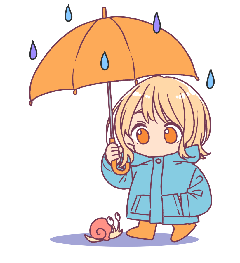 1girl umbrella white background orange eyes holding blonde hair holding umbrella  illustration images