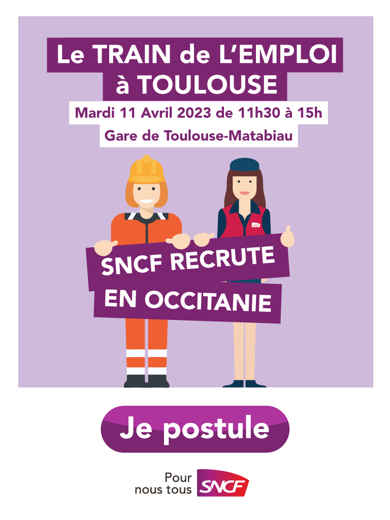 GuillaumeIgnace's tweet photo. 👷‍♀️Dès le 11 avril, venez découvrir le train de l'emploi "SNCF recrute en Occitanie", avec le soutien de @Occitanie. Une présentation des métiers et formations ainsi qu'un jobdating sont mis en place.
▶ Au total, c'est 350 postes à pourvoir pour le @GroupeSNCF de BEP à Bac +5 👷‍♂️ https://t.co/X3LjfYBAkV