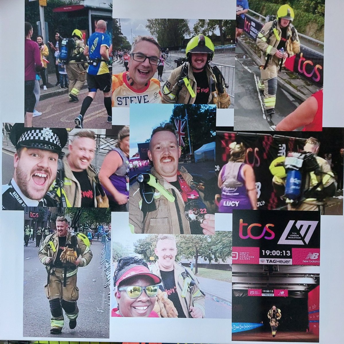 ff__jones's tweet photo. Top birthday present award for yesterday goes to my mum with this canvas of #firefighterscharity #londonmarathon memories to go on the wall with my medal.

It was horrible on the day (and for about 2 weeks afterwards) but looking back it feels pretty good! https://t.co/4HRCEiWob0