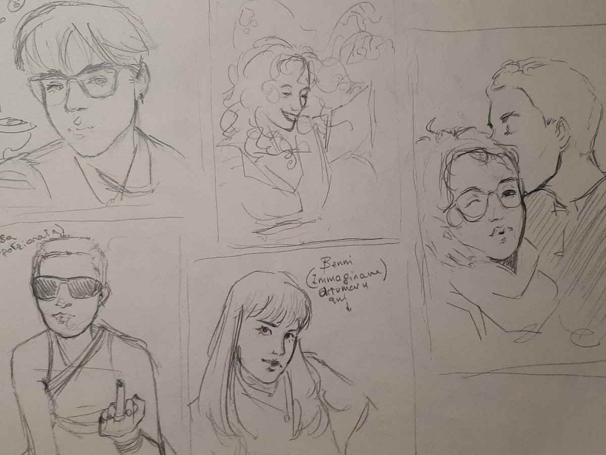 _larsenic's tweet photo. Some pencil sketches and stuff
Portratits of my friends, a random family, and a section of village landscape loosely inspired by #pathologic https://t.co/LdrvwzBEqp
