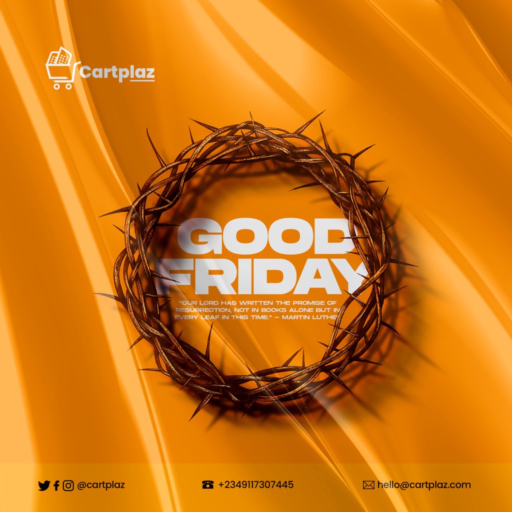 'Our Lord has written the promise of resurrection, not in books alone but in every leaf in this time.' - Martin Luther
Happy Easter holidays from #cartplaz 

#ecommerce #nocode #nocodeapps #softwaredevelopment #saas #ict #webdevelopment #tech #Nigeria #GoodFriday #GoodFriday2023