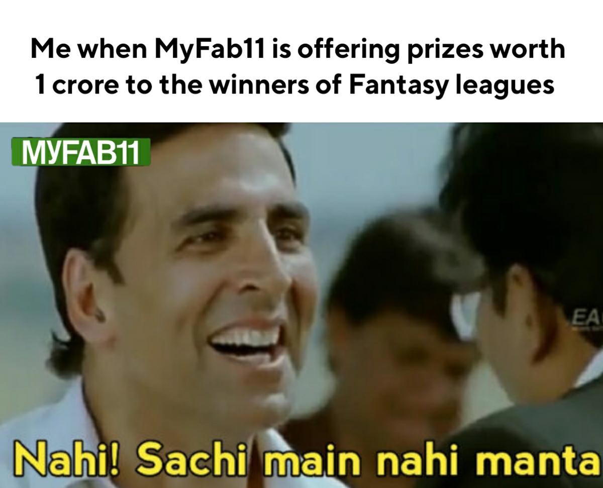 Chance to win upto 1 crore that too just by using your cricket knowledge. Gotta download Myfab11 today.

#cricketmatlabMyfab11