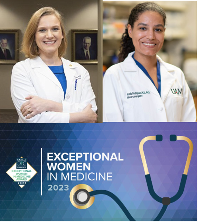 ARODMDPHD's tweet photo. Dr. Erika Petersen and I are 2 of the 51 neurosurgeons nationwide on the "Exceptional Women in Medicine"  list for 2023! @UAMSneurosurg is the only academic #neurosurgery program with 2 women on the list!!! 💪🏾Incredibly proud and grateful!  @CastleConnolly @ErikaPetersenMD https://t.co/aYUS4xWBCX