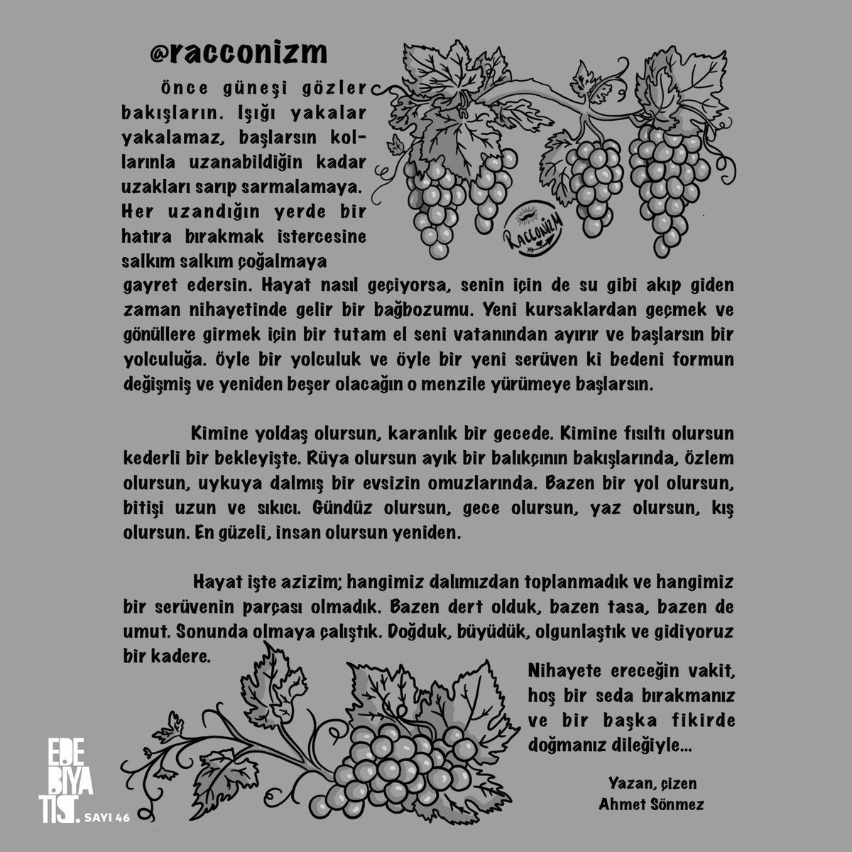 Ahmet Sönmez kaleminden ''Racconizm''
.
Dergimizi Edebiyatist.com’dan, D&amp;R Trendyol’dan sipariş verebilirsiniz.
.
.

#edebiyatist #edebiyatistdergisi #yenisayı #edebiyatistdergi #deneme #şiir #öykü #anlatı #söyleşi #yazmak