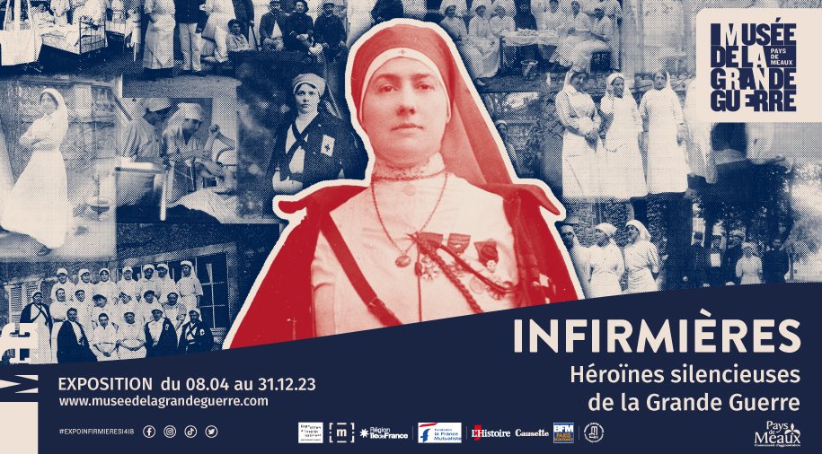 J-1 avant l'ouverture de l'exposition temporaire "Infirmières, héroïnes silencieuses de la Grande Guerre" @m2gmeaux à partir du 8 avril et jusqu'au 31 décembre 2023.
👇 museedelagrandeguerre.com/programmes/eve…