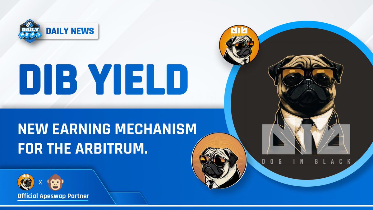 🌈 Discover new projects daily #DNPD 
✅ Welcome new friend <a href="/DIBYield/">DIBYield | Arbitrum (💙,🧡)</a> 

✅ DIB Yield is a new earning mechanism that will launch on the #Arbitrum in partnership with @Ape_Swap. This platform allows users to access over 10 Ape-LP pools with excellent annual percentage rates (APRs)