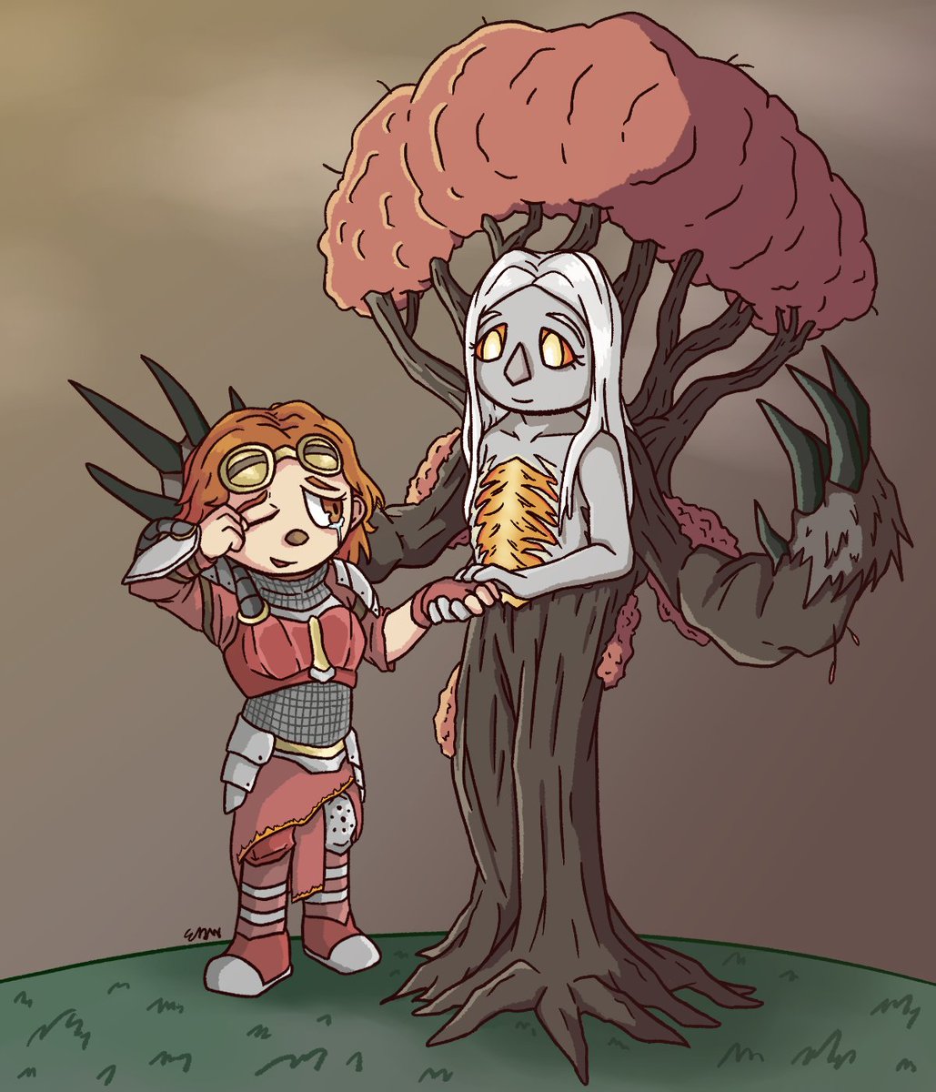Chandra and Wrenn! I loved the interaction they had at the beginning of the story. I know Wrenn is pretty tall compared to Chandra, but what if... Wrenn was a huggable size....

#MagicTheGathering  #Phyrexia #fanart #MTGPhyrexia  #MTGMOM #MTGMachine
