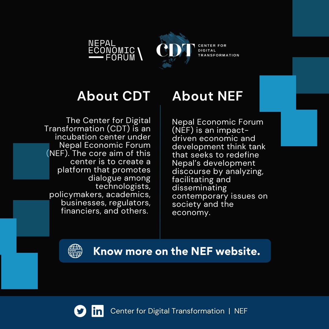 CDT_NEF's tweet photo. Looking for something #productive to do this #weekend? Check out what piqued CDT's interest this week!
Be updated with Center for #Digital Transformations.
| April 07,2023

@NEFNepal 
Find the sources here -
https://t.co/b69153DhtT

#digitalTransformation 
#amazon #antitrust #api https://t.co/YzU8ugy6mS