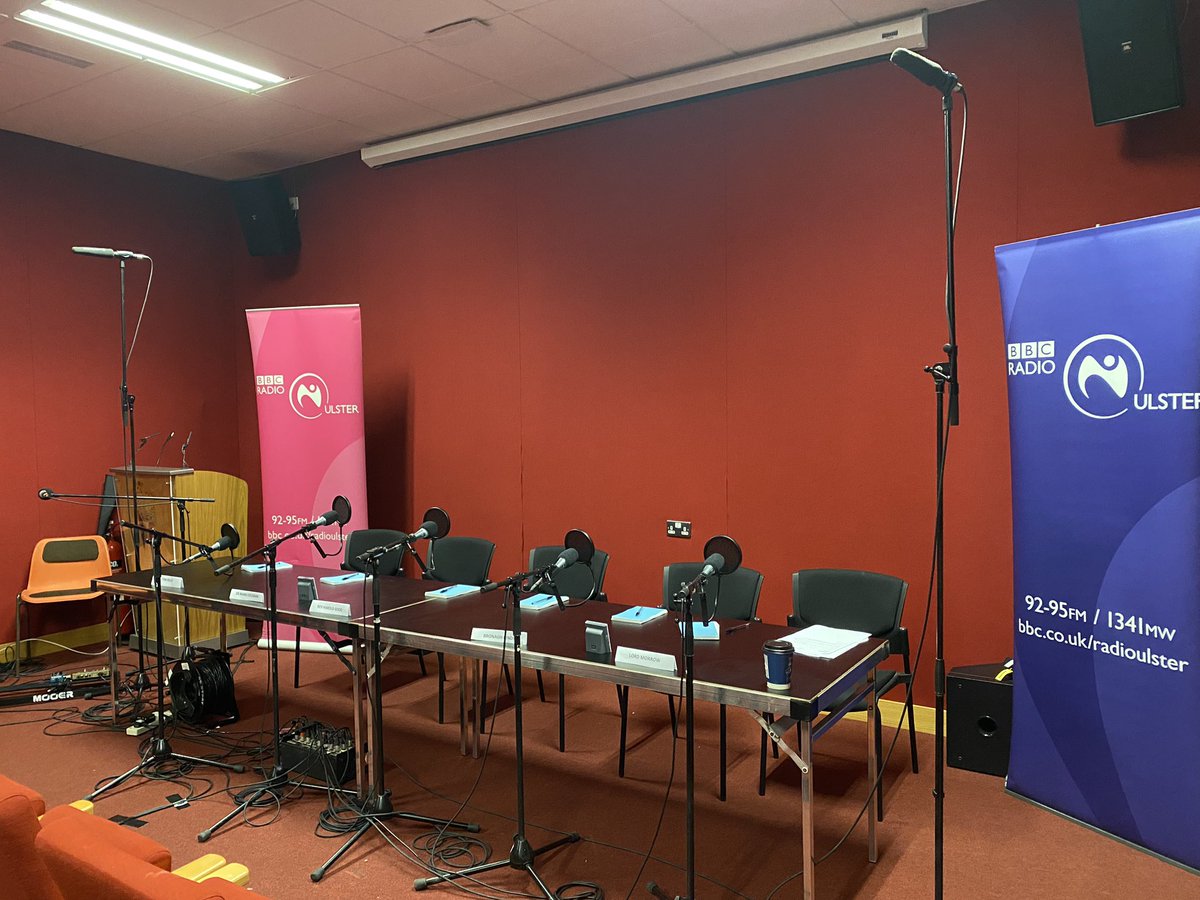 All set to go with our #BBCTalkback outside broadcast at the <a href="/StruleArts/">Strule Arts Centre</a> to mark the 25th anniversary of the Good Friday Agreement. On air <a href="/bbcradioulster/">BBC Radio Ulster</a> at 12pm.