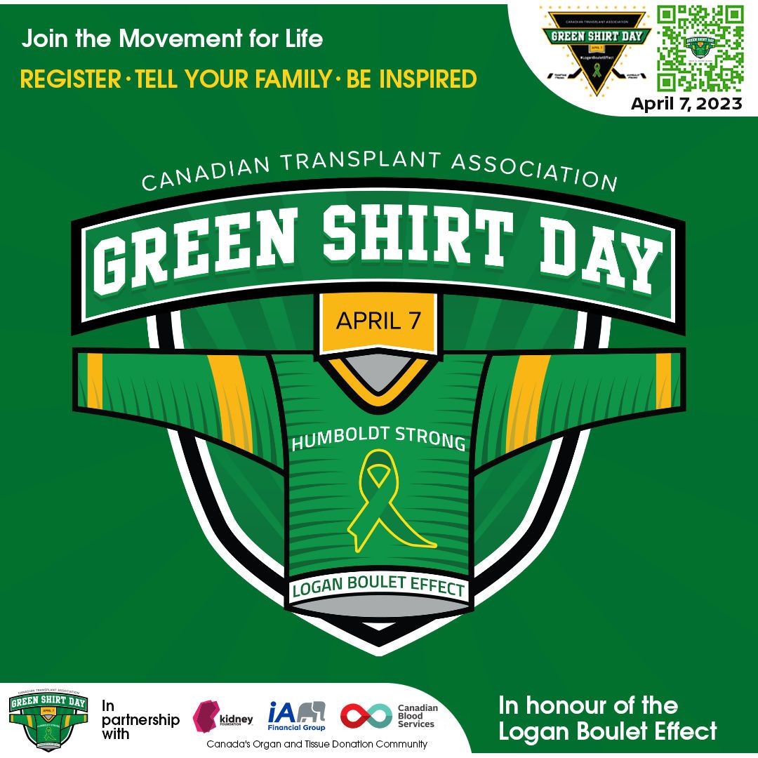 It's #GreenShirtDay! Celebrate the gift of life &amp; the impact of organ donors. Since Logan Boulet's selfless decision, over 150,000 Canadians have registered. Share your story, inspire others, tell family &amp; let's make a difference. 

Thank you for your support.

#LoganBouletEffect