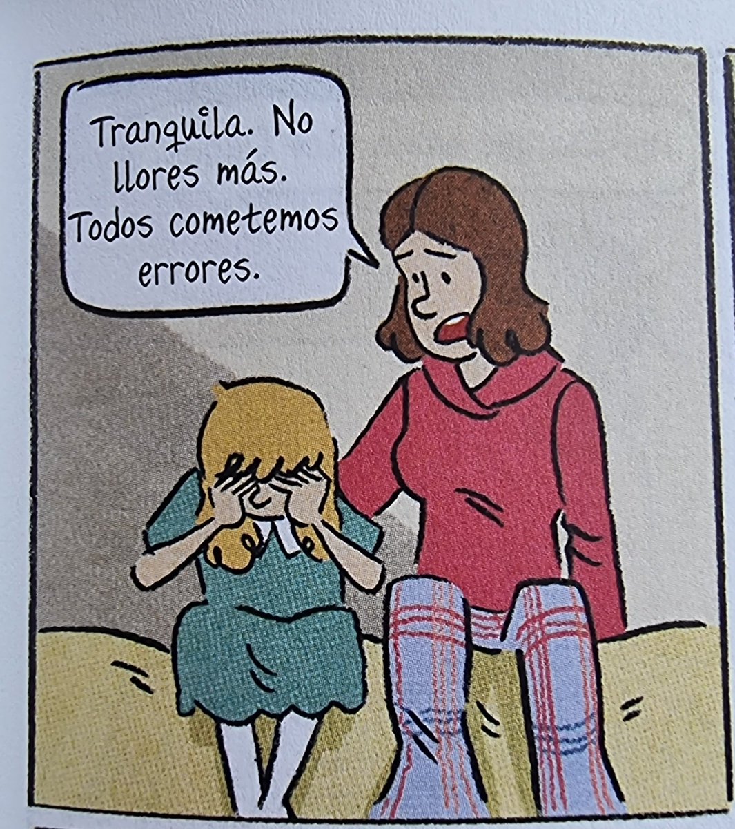 Tranquila. No llores más.
Todos cometemos errores.

Mala hermana, Charise Mericle Harper y Rory Lucey, traducción Diego de los Santos, <a href="/HarperCollinsIB/">HarperCollins Ibérica 📖</a>