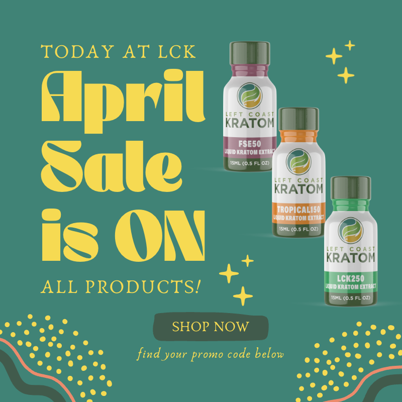 leftcoastkratom's tweet photo. Shop Springtime Deals Now at Left Coast Kratom! 

Get 10% OFF ALL Kratom products site-wide this weekend. Plus, as always, get FREE SAME DAY SHIPPING on all orders! 

10% OFF Coupon Code: APRILSALE

https://t.co/cK4IuLuZN5 https://t.co/9nJxT7YPCV