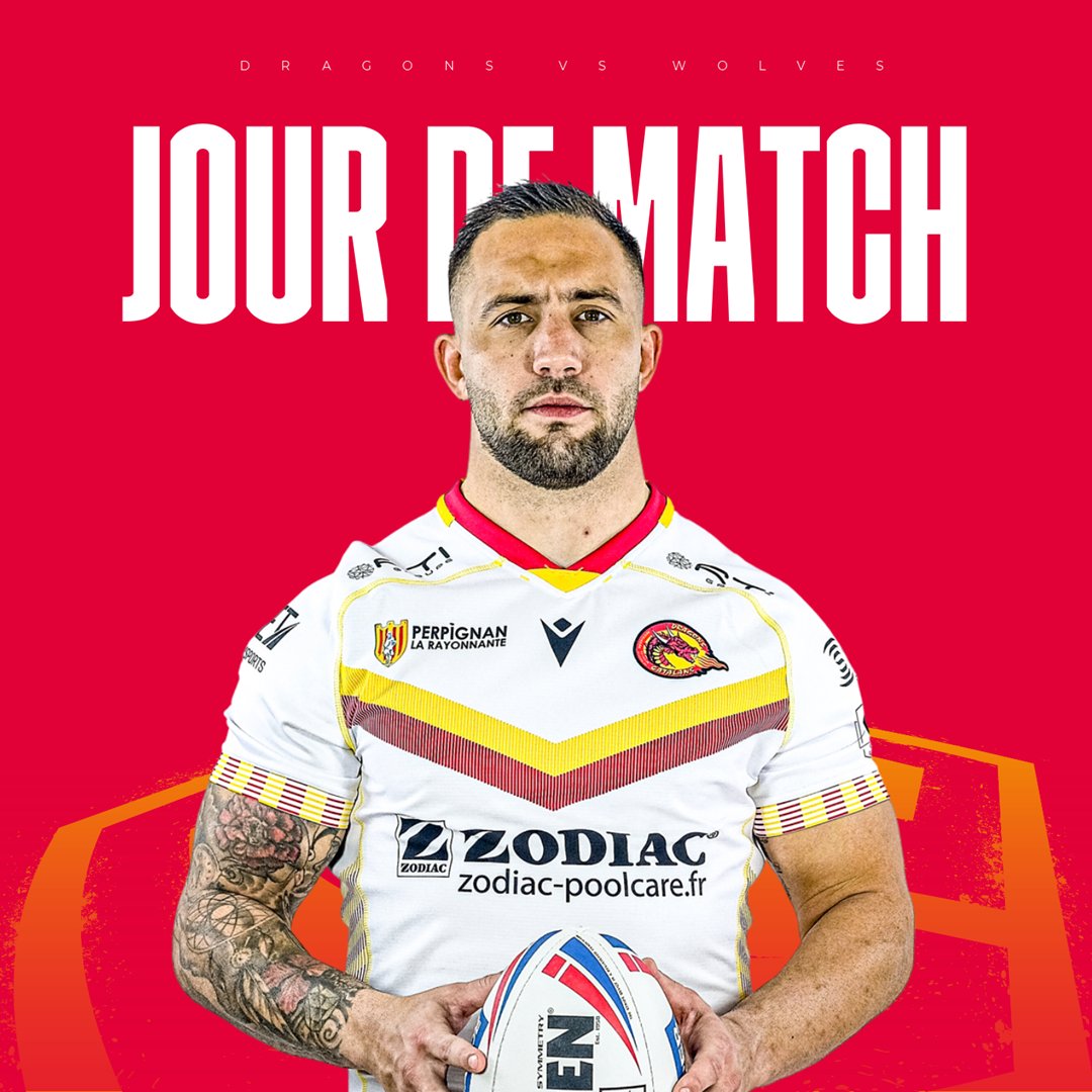 𝑱𝑶𝑼𝑹 𝑫𝑬 𝑴𝑨𝑻𝑪𝑯
🏉 <a href="/SuperLeague/">Betfred Super League</a> 
🆚 <a href="/WarringtonRLFC/">Warrington Wolves</a> 
📍 Stade Gilbert Brutus
⏰ 18h CET
📺 L'Equipe Live 1, Sky Sports &amp; TV3
🎫 dragons-billetterie.com