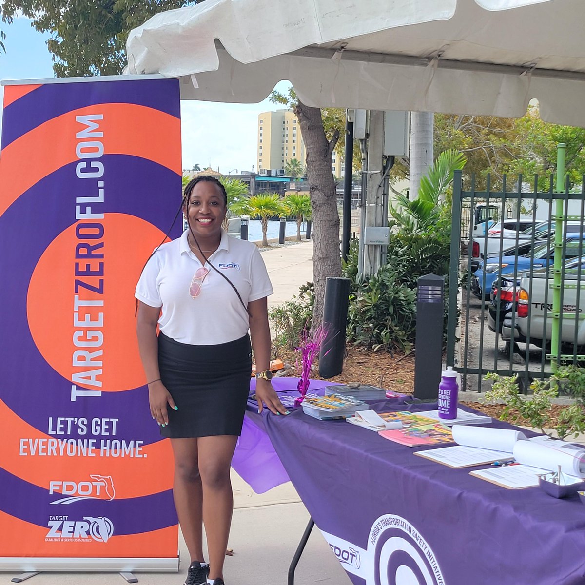 MyFDOT_Miami's tweet photo. It was a busy day for our Community Safety Traffic Specialist, Shieda Castillo, at Miami Riverday 2023! She spent the day talking to community members about our Target Zero initiative. Thanks for your dedication, Shieda! #FDOTatWork #CommunityEngagement #TargetZero https://t.co/xJUJIp6Fqj