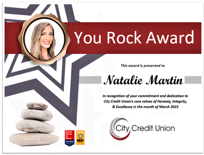 Congrats to March's award recipients! Thank you for your dedication to excellence!