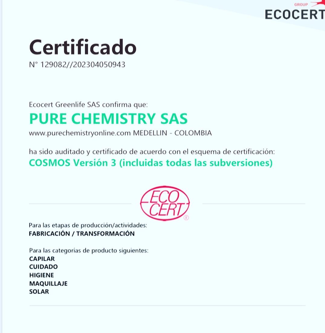 PureChemistry's tweet photo. 🍃✨ Las certificaciones orgánicas para productos cosméticos, aseo e ingredientes no son obligatorias pero aún así cumplimos con los requisitos internacionales de acreditación para demostrarlo.

En @purechemistry cada año somos auditados y al aprobar emiten estos certificados😃. https://t.co/Zx5S5TuU9O
