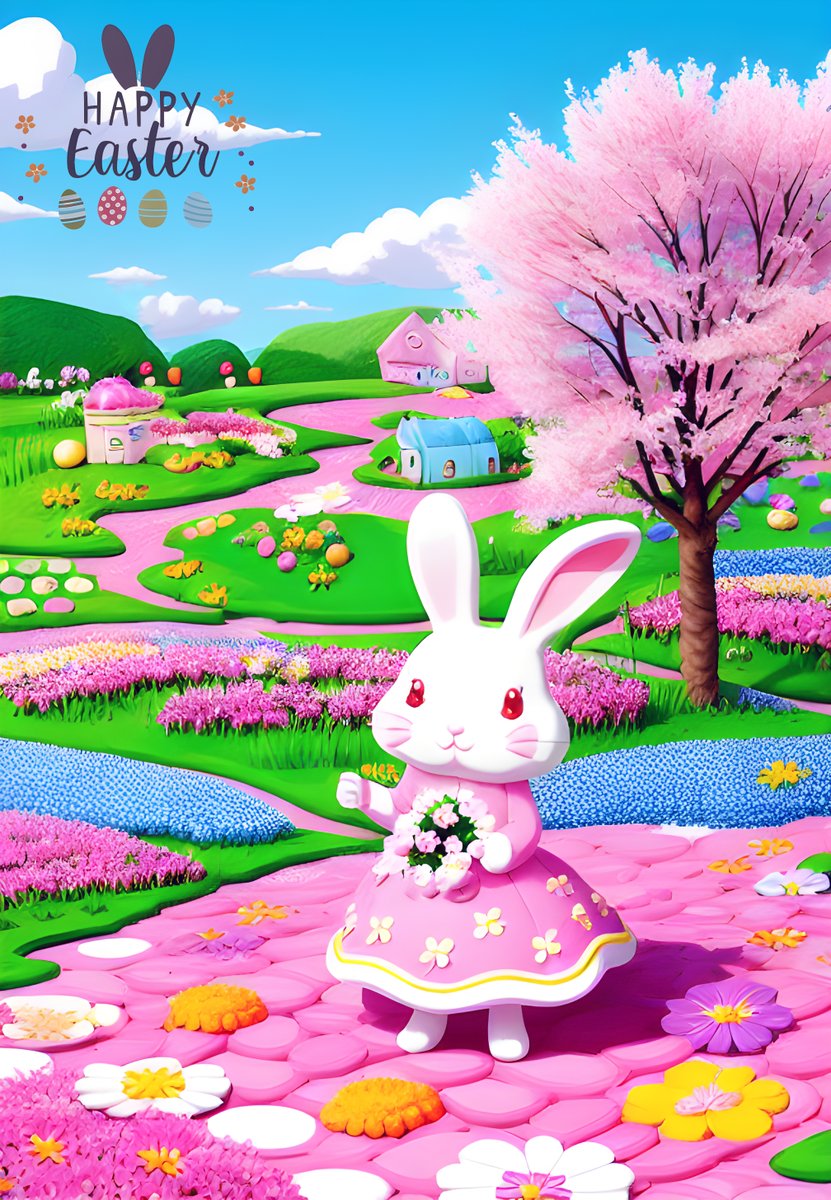 🐰🌷 Happy Easter! 🌷🐰
Best wishes, 
Pink World (Candy Village)🍭🍬

more at flowerharbor.netlify.app
#easter #happyeaster #eastergreetings #candyvillage #pinkworld