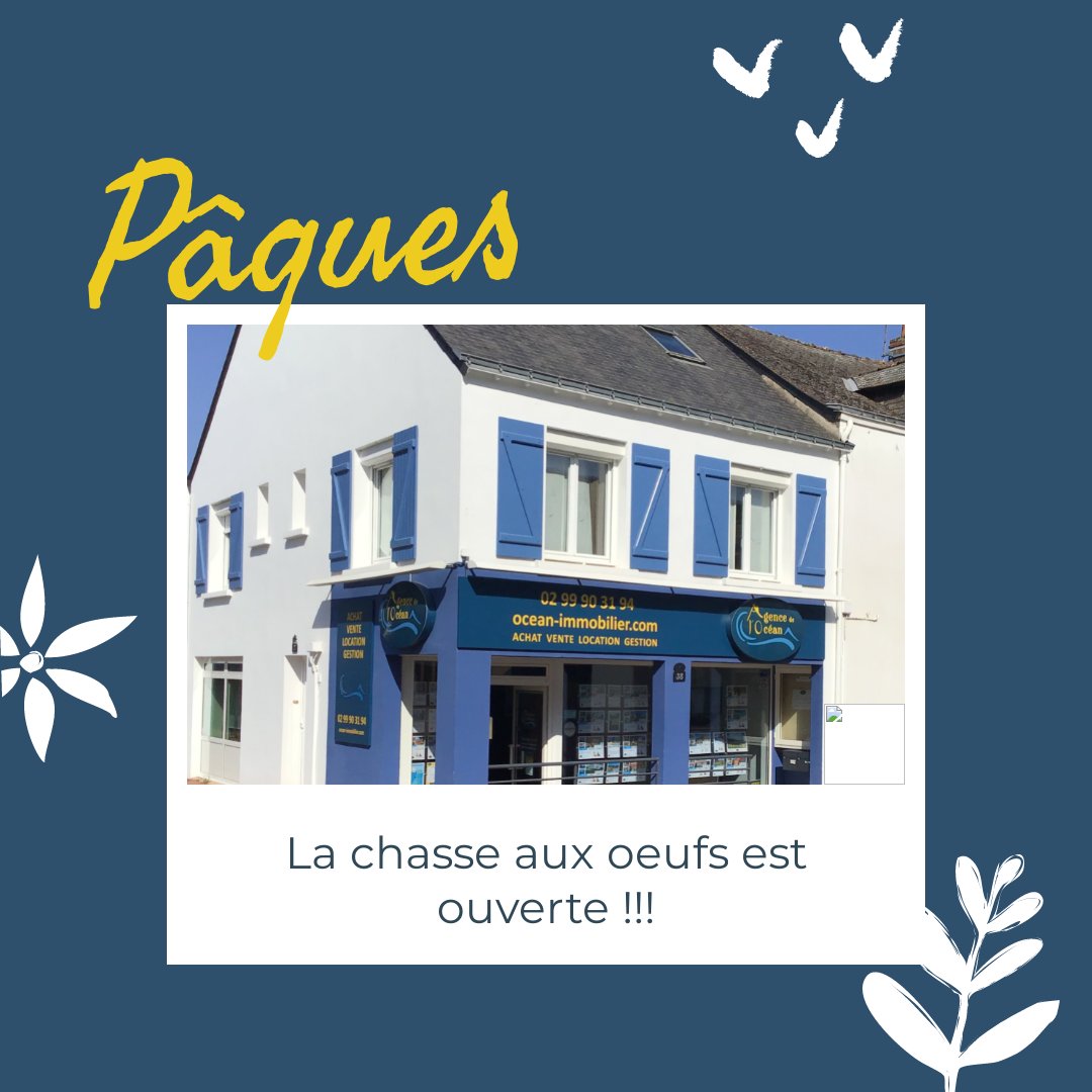 La chasse aux œufs est ouverte ! 🥚🐣
Trouves le nombre exacte d'œufs cachés dans la vitrine de l'agence de l'océan au 38 rue du Calvaire à Pénestin, et tu gagneras une délicieuse surprise ! 🐇 (à retirer à partir de mardi aux heures d'ouverture de l'agence). Bonne chance !🐰