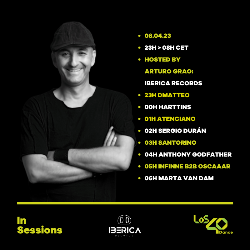 Los40Dance's tweet photo. Mañana en #LOS40DanceInSessions
w/Arturo Grao 🎙 #IbéricaRecords 02

❗@dmatteodj
❗@Harttins
❗Atenciano
❗Sergio Surán
❗@santorino_music
❗@DJANTHONYG
❗Infinne b2b Oscaaar
❗Marta van Dam

🎧📱 https://t.co/HXqCebbqiV

🔴 https://t.co/Zt0gVRX16p

🎧💻 https://t.co/0NkGJWyJ96 https://t.co/BCAAyERxtA
