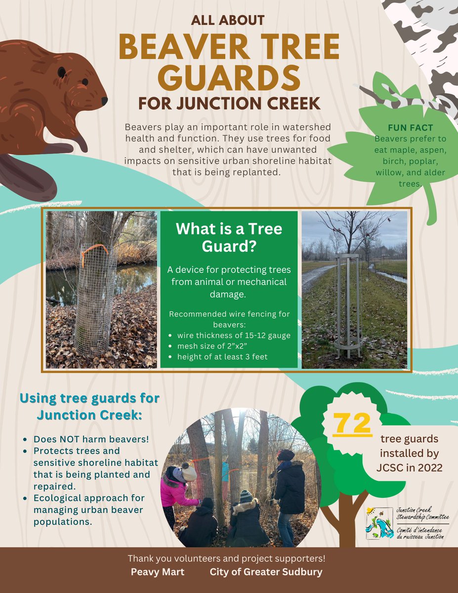 Happy #InternationalBeaverDay!

In the Fall of 2022, the JCSC and community volunteers installed 72 tree guards to protect recently planted and mature trees that are key for shoreline stabilization and were at risk of being damaged by beavers.