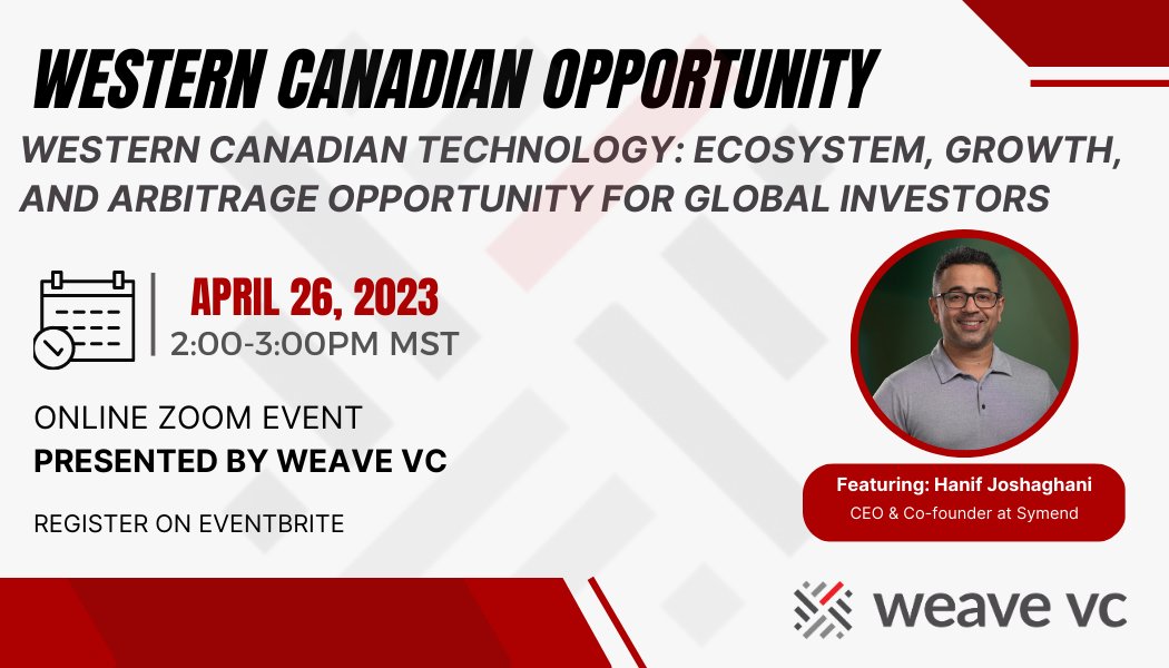 Are you an investor, founder, or interested in tech?
We are excited to announce our new webinar on the western Canadian technology landscape! 
Register using the eventbrite link below:

eventbrite.ca/e/webinar-west…