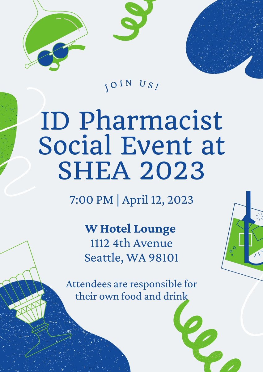 Reminder: the #Pharmacy Social Event at #SHEASpring2023 is TOMORROW at 7 pm 💊🍻

Hope to see you there!