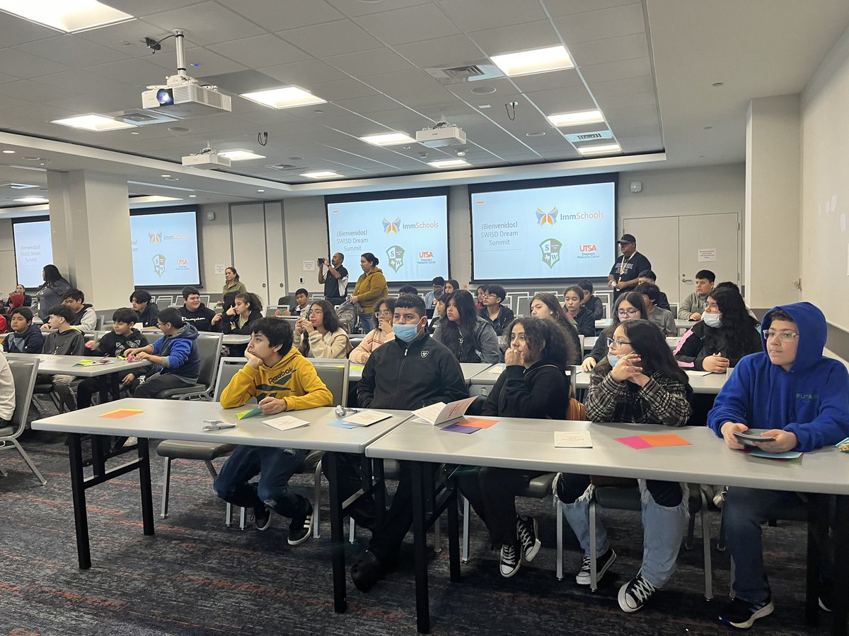Yesterday, over 70 middle school students from Southwest ISD joined our Dream Summit at the University of Texas at San Antonio. We are creating spaces that allow our students to have aspirations that go beyond any barrier that their immigration or economic status may impose.