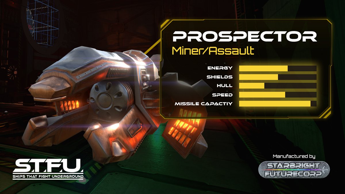 Blow your enemies to hell in this powerhouse assault craft! Only question is – can you handle the Prospector?

#STFU #STFUGAME #6DOF #Space #Scifi #indiegames #gaming #gamer #games #PCGAMING #FLIGHTSIM