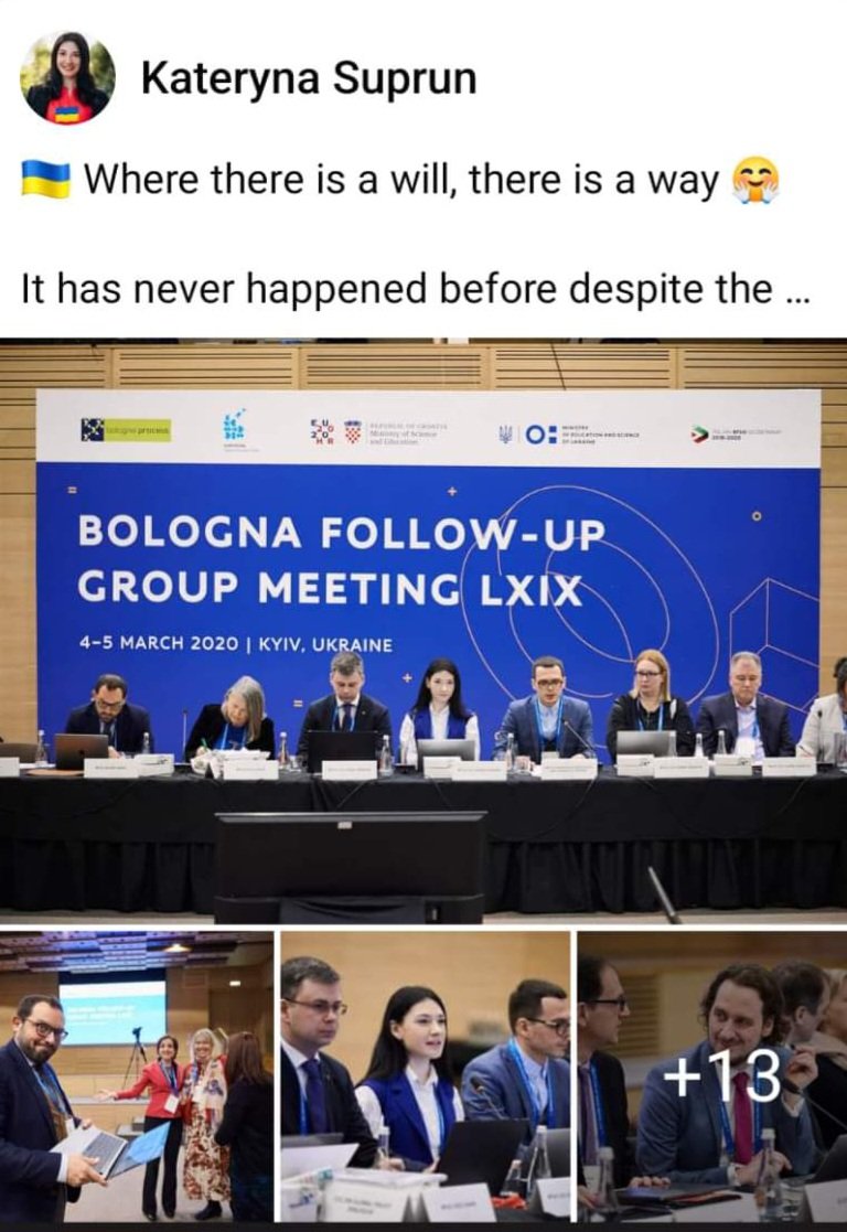 Kateryna Suprun ๐บ๐ฆ (@katerynasuprun) on Twitter photo First and so far only <a href="/BFUGsecretariat/">EHEA - BFUG</a> meeting in #Ukraine organized by <a href="/MON_UKRAINE/">ะัะฝัััะตัััะฒะพ ะพัะฒััะธ ั ะฝะฐัะบะธ ะฃะบัะฐัะฝะธ</a>, ๐ญ๐ท Ministry of Science and Education, <a href="/esnukraine/">Erasmus Student Network Ukraine - ESN Ukraine</a> and the brilliant ๐ฎ๐น Secretariat in Kyiv in 2020. Grateful to the Bologna colleagues for their support to ๐บ๐ฆ #highereducation in times of war. First and so far only <a href="/BFUGsecretariat/">EHEA - BFUG</a> meeting in #Ukraine organized by <a href="/MON_UKRAINE/">ะัะฝัััะตัััะฒะพ ะพัะฒััะธ ั ะฝะฐัะบะธ ะฃะบัะฐัะฝะธ</a>, ๐ญ๐ท Ministry of Science and Education, <a href="/esnukraine/">Erasmus Student Network Ukraine - ESN Ukraine</a> and the brilliant ๐ฎ๐น Secretariat in Kyiv in 2020. Grateful to the Bologna colleagues for their support to ๐บ๐ฆ #highereducation in times of war.
